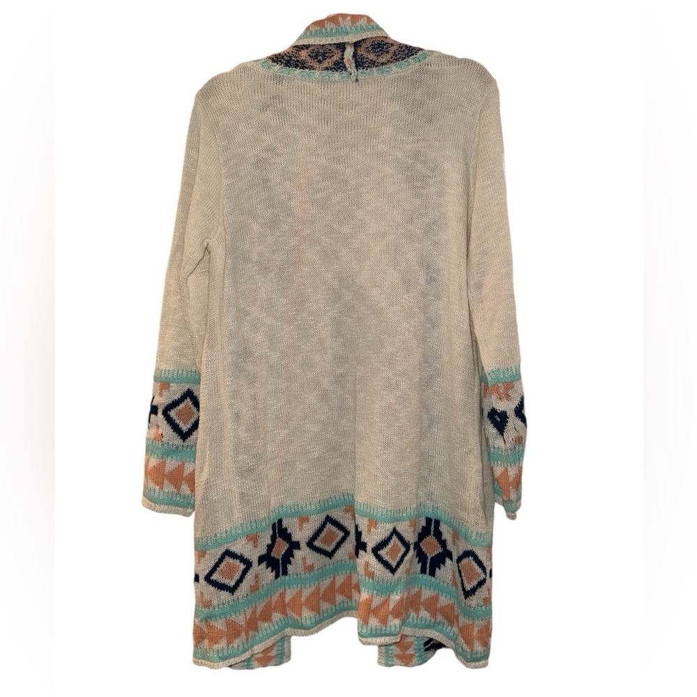 Patterned Open Front Cardigan - Picture 2 of 3